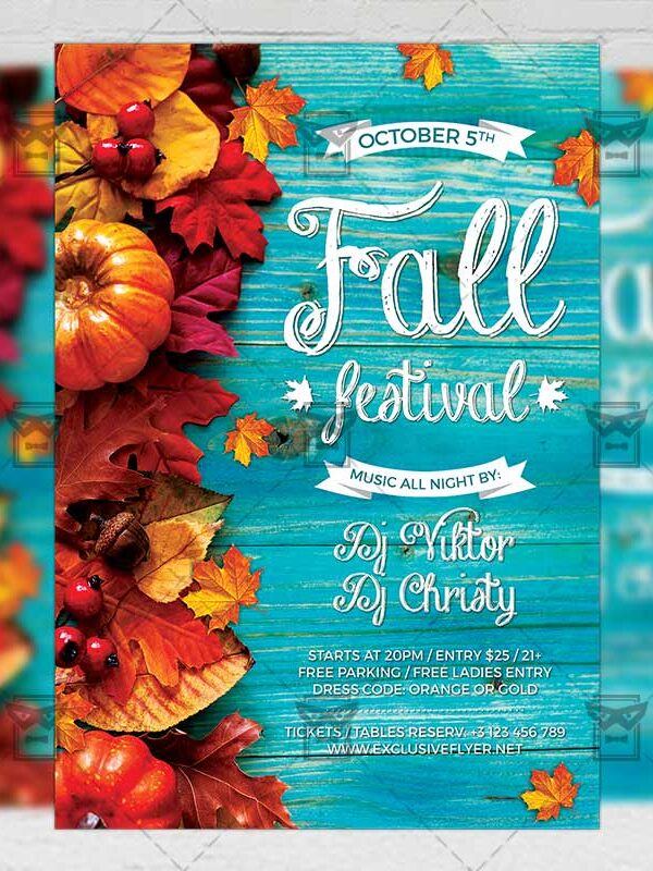 Download Fall Festival PSD Flyer Template Now