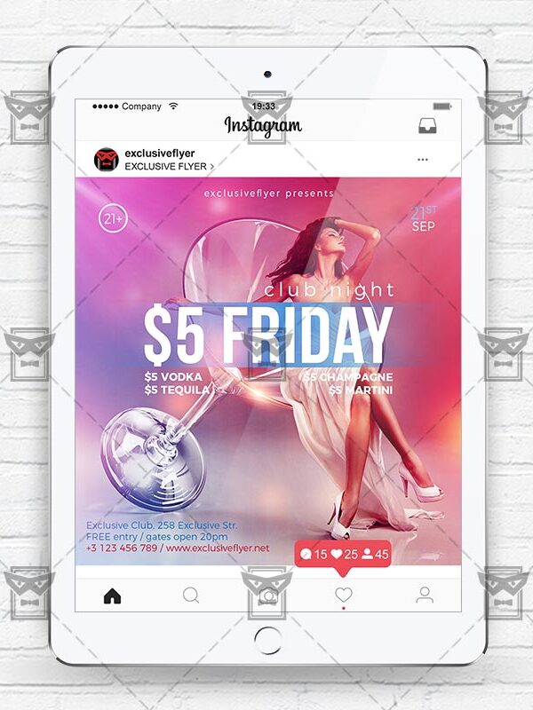 Download Friday Night PSD Instagram Flyer Template Now