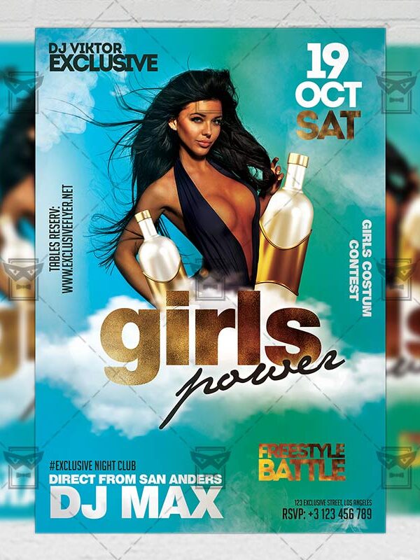 Download Girls Power Night PSD Flyer Template Now
