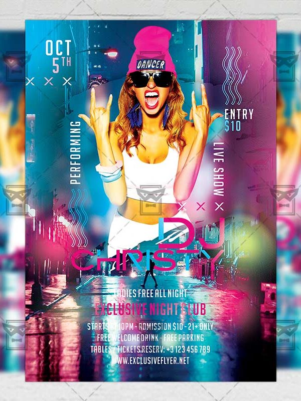 Download Guest Dj Christy PSD Flyer Template Now