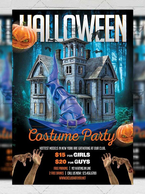 Download Halloween Costume Party PSD Flyer Template Now