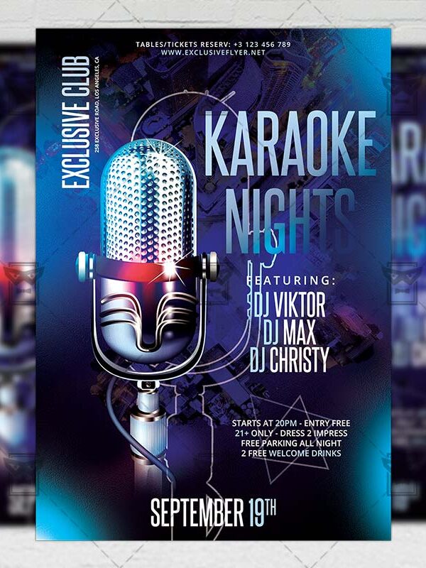 Download Karaoke Nights PSD Flyer Template Now