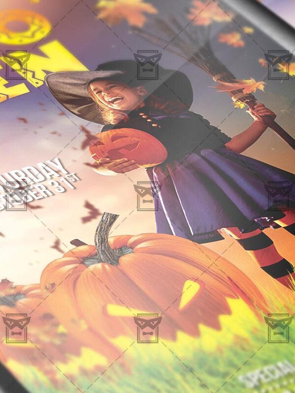 Download Kids Halloween PSD Flyer Template Now