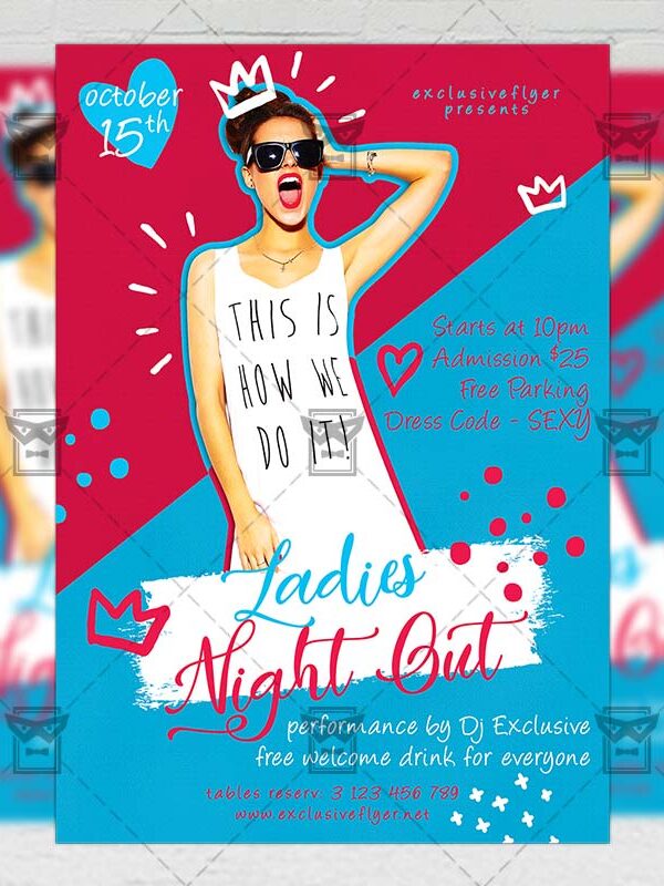 Download Ladies Night Out PSD Flyer Template Now