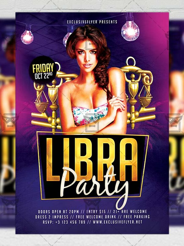 Download Libra Party PSD Flyer Template Now