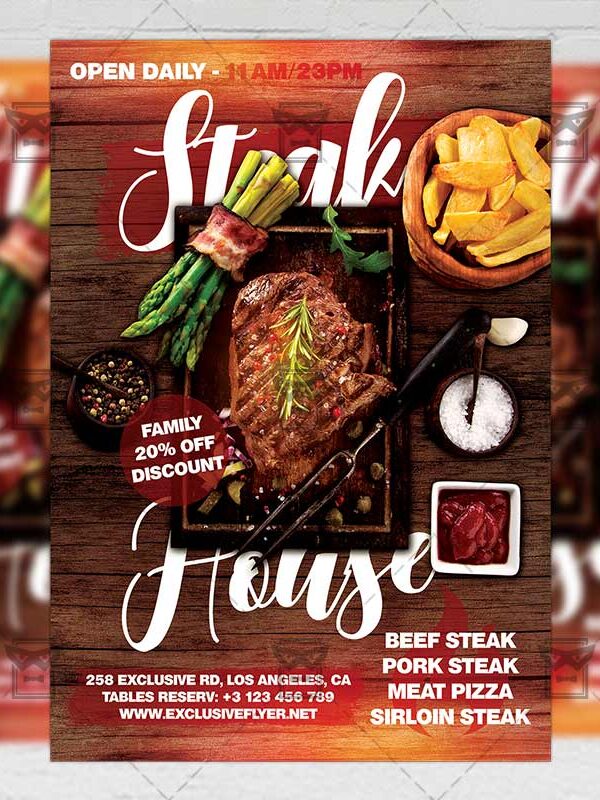 Download Steak House PSD Flyer Template Now