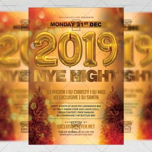 Download 2019 NYE Night PSD Flyer Template Now