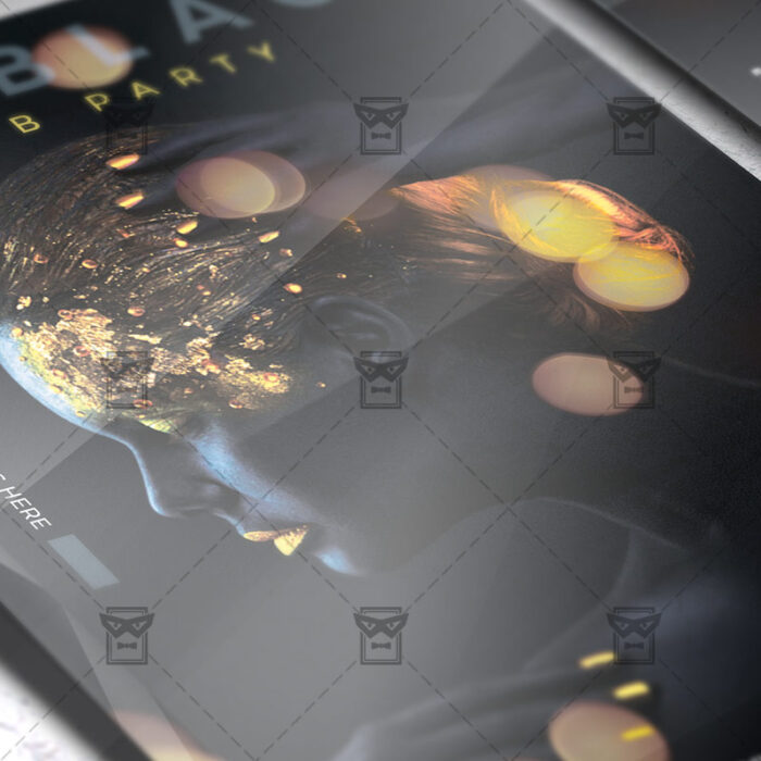 Download All Black Party PSD Flyer Template Now