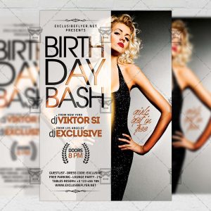 Download Birthday Bash PSD Flyer Template Now