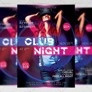 Download Club Night Party PSD Flyer Template Now