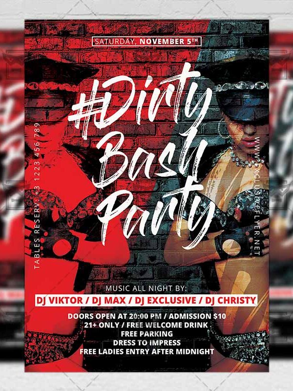 Download Dirty Bash Party PSD Flyer Template Now