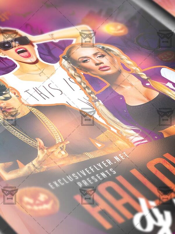 Download Halloween Dj Night PSD Flyer Template Now