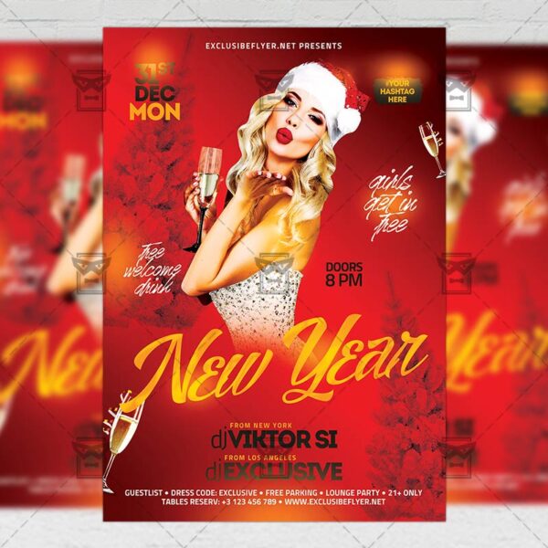 Download New Year Night 2019 PSD Flyer Template Now