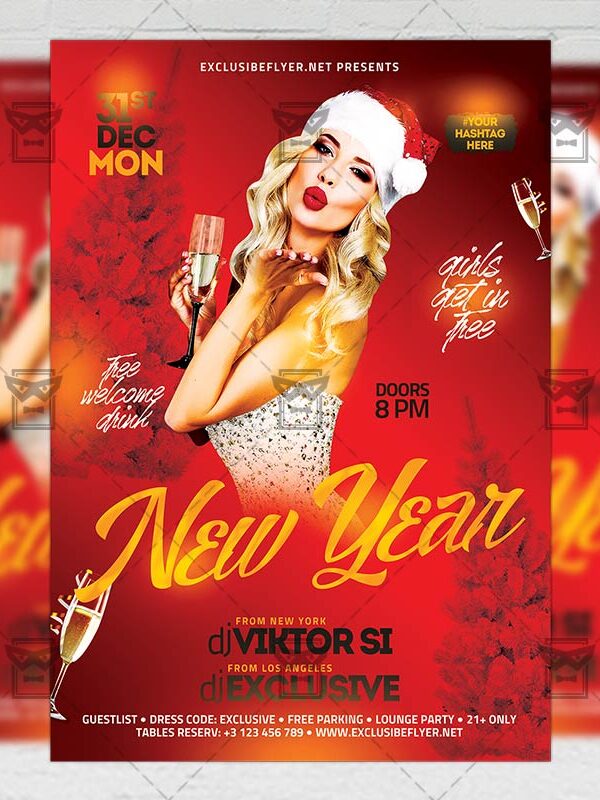 Download New Year Night 2019 PSD Flyer Template Now