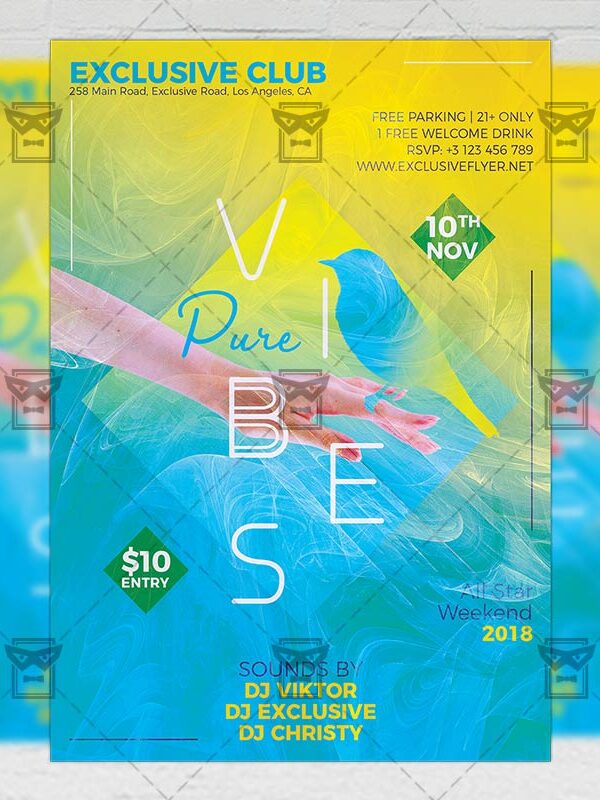 Download Pure Vibes PSD Flyer Template Now