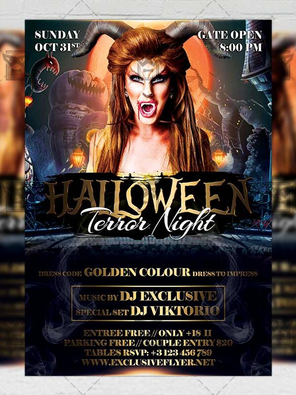 Download Terror Night PSD Flyer Template Now