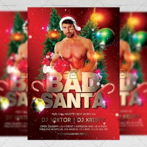 Download Bad Sexy Santa PSD Flyer Template Now