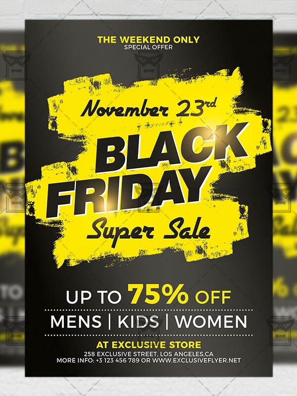 Download Black Friday Super Sale 2019 PSD Flyer Template Now
