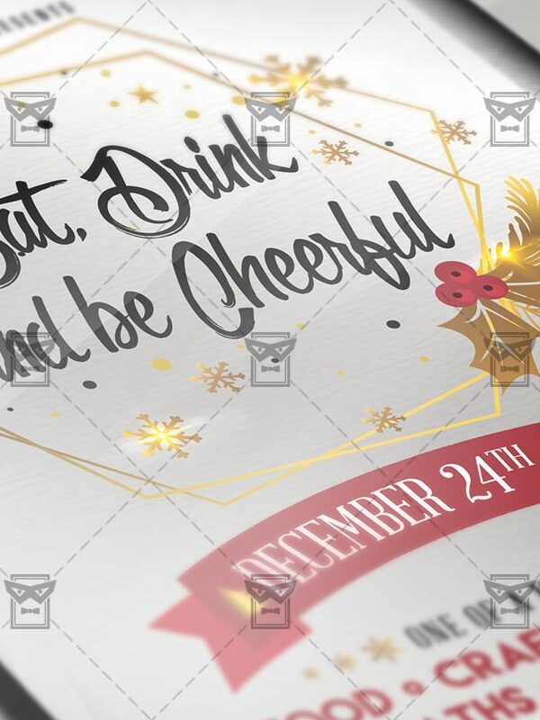 Download Eat Drink and be Cheerful PSD Flyer Template Now