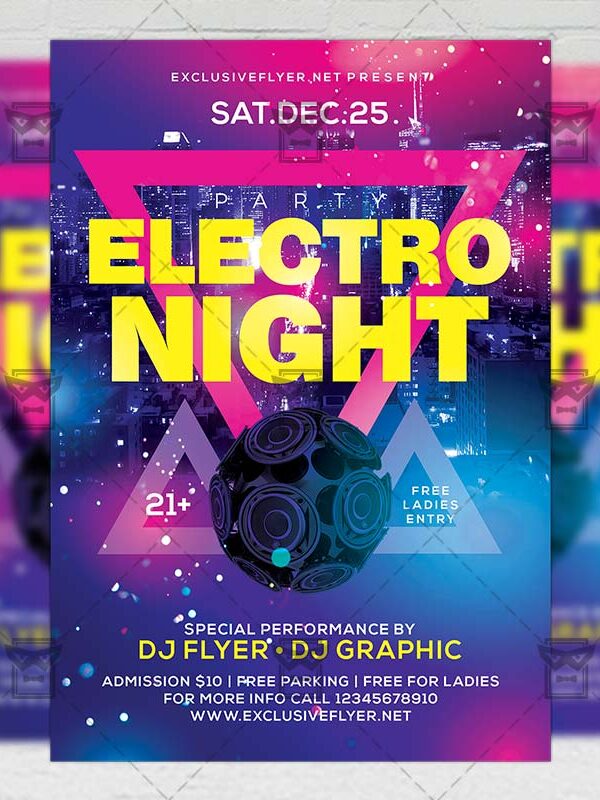 Download Electro Night PSD Flyer Template Now