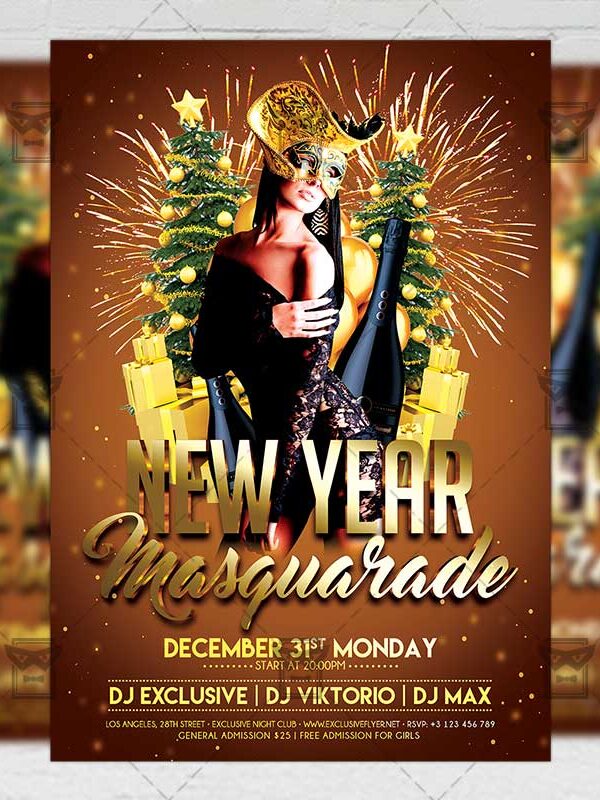 Download 2019 New Year Night PSD Flyer Template Now