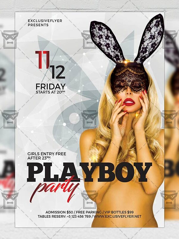 Download Playboy Night PSD Flyer Template Now