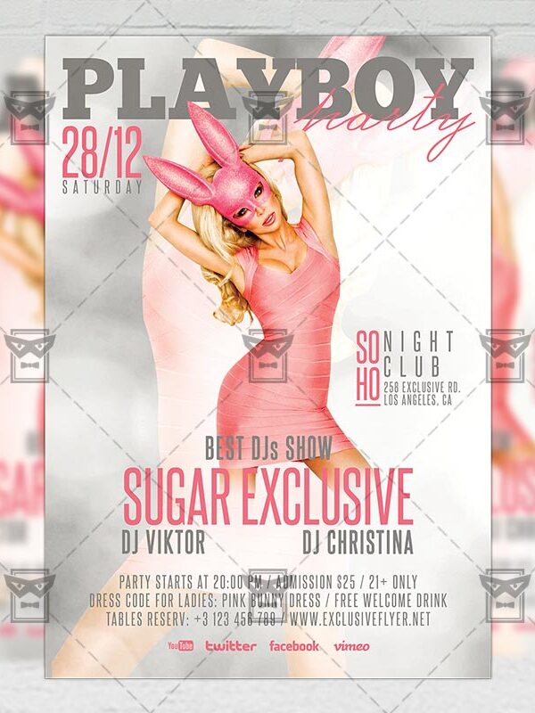 Download Playboy Party PSD Flyer Template Now