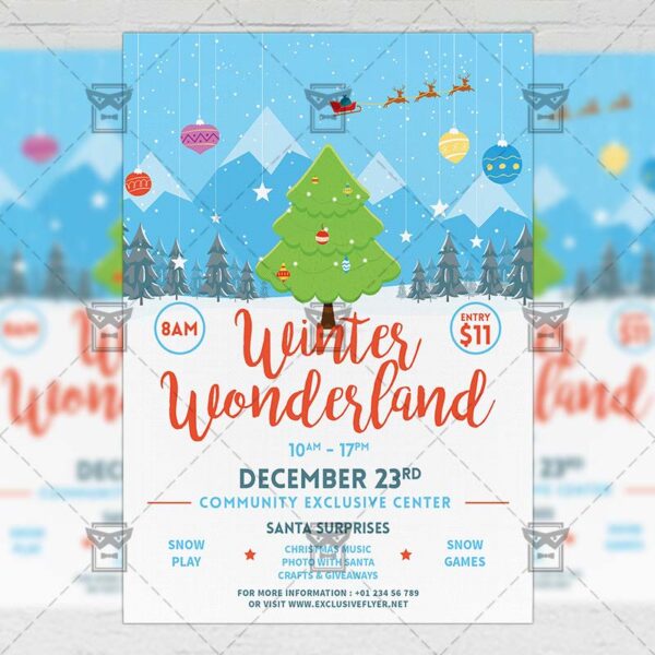 Winter Wonderland Flyer - Seasonal A5 Template | ExclsiveFlyer | Free ...