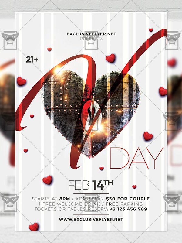 Download V-Day Celebration PSD Flyer Template Now