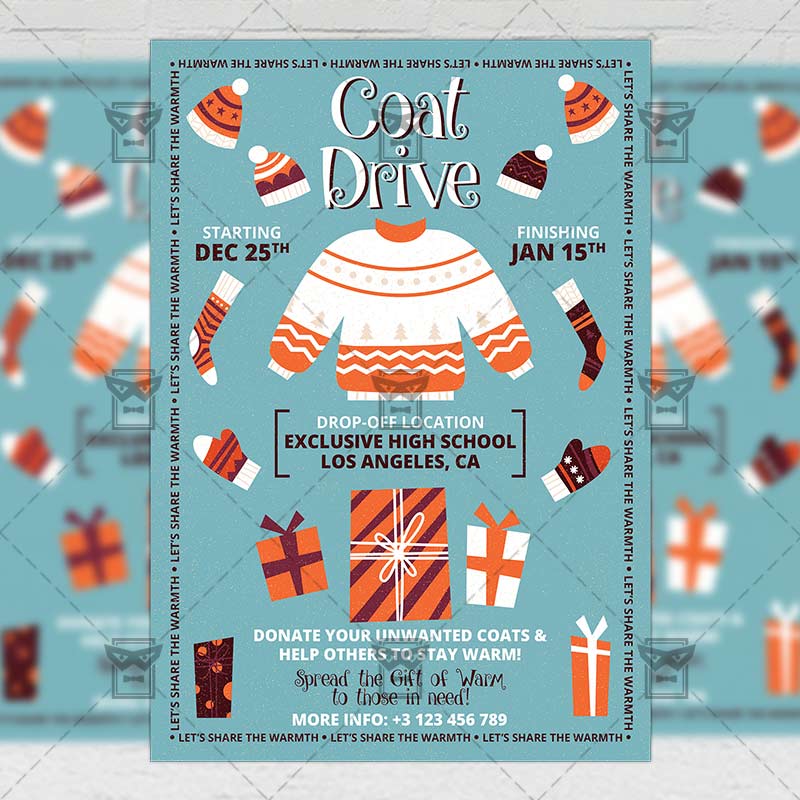 Coat Drive Event Flyer Community A5 Template ExclsiveFlyer Free And Premium PSD Templates