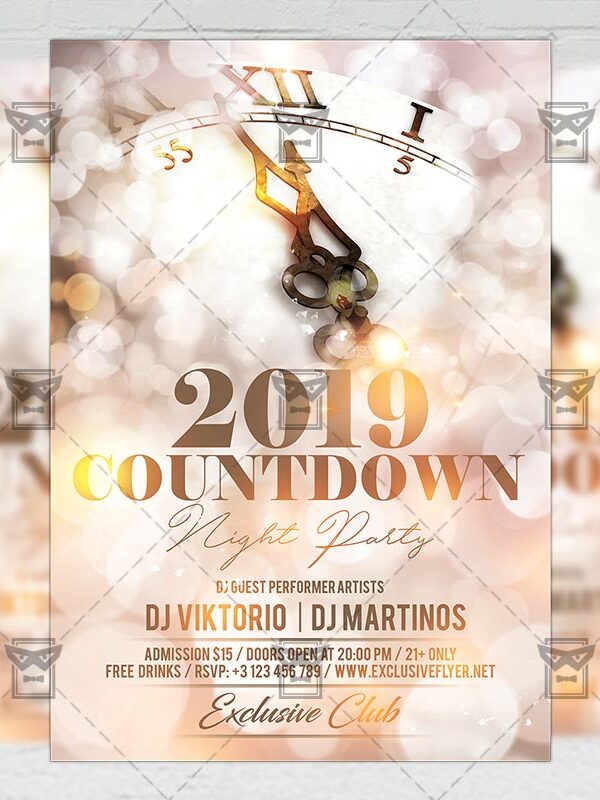 Download Countdown Night Party PSD Flyer Template Now