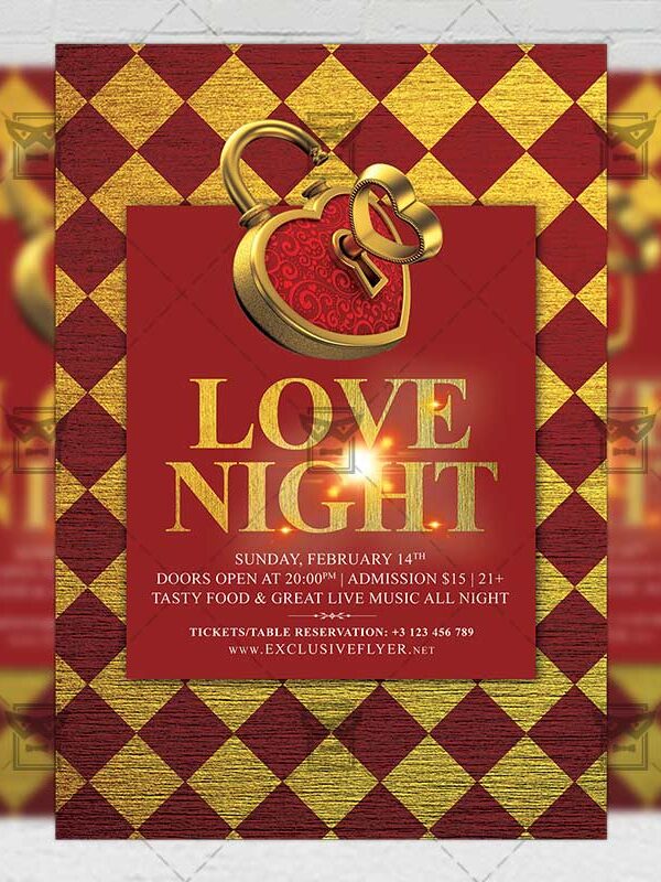 Download Love Night PSD Flyer Template Now