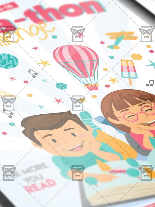 Download Read-a-thon Challenge PSD Flyer Template Now