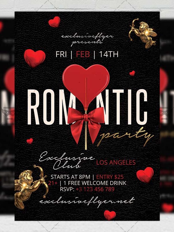 Download Romantic Party PSD Flyer Template Now