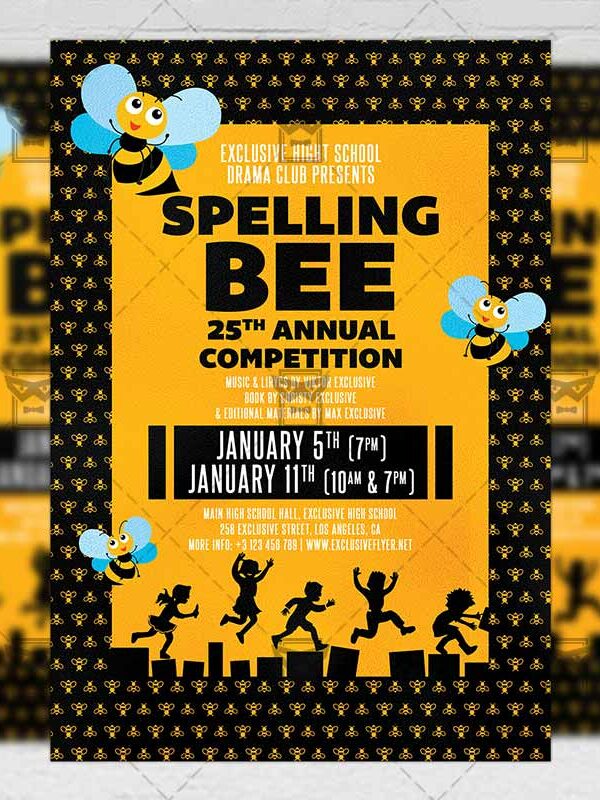 Download Spelling Bee Competition PSD Flyer Template Now