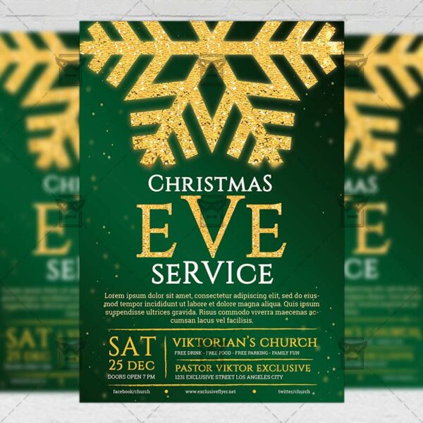 Xmas Service Flyer - Church A5 Template | ExclsiveFlyer | Free and ...