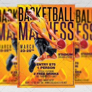 Download Basketball Madness PSD Flyer Template Now