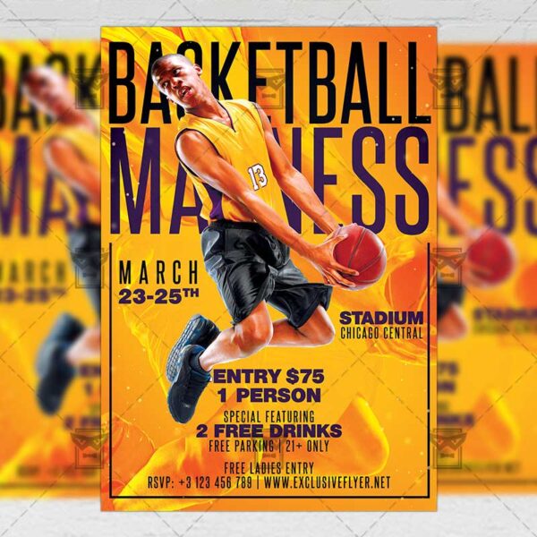 Basketball Madness Flyer - Sport A5 Template | ExclsiveFlyer | Free and ...