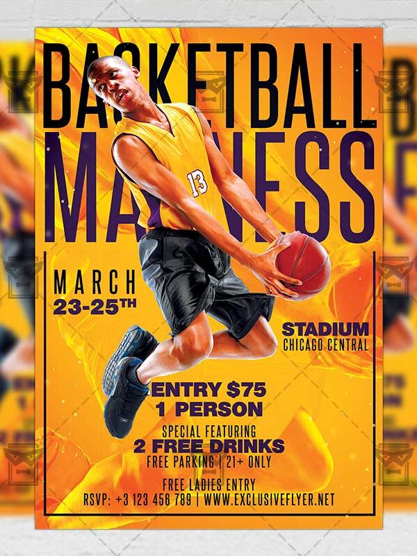 Download Basketball Madness PSD Flyer Template Now
