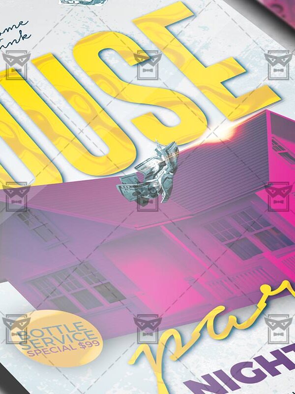 Download House Party Night PSD Flyer Template Now