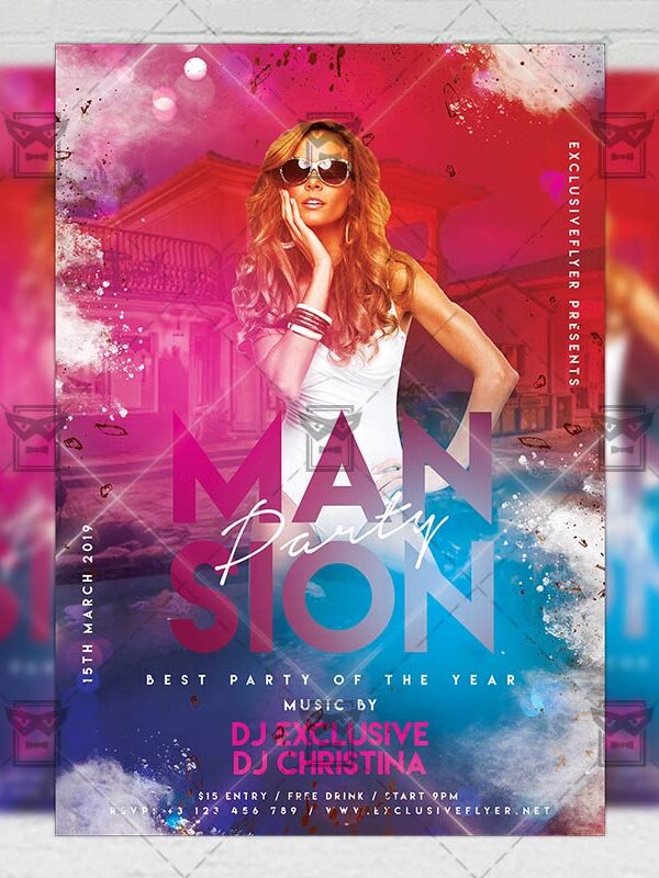 Download Mansion Party PSD Flyer Template Now