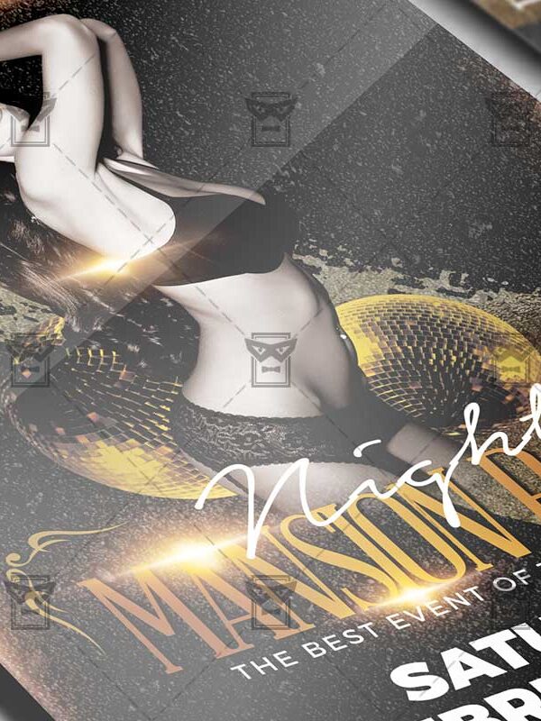Download Mansion Party Night PSD Flyer Template Now