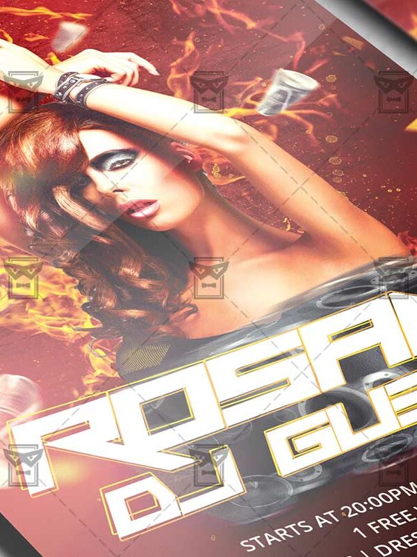 Download Rosana Special Dj Guest PSD Flyer Template Now