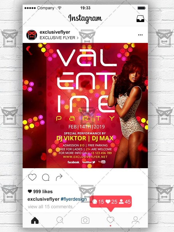 Valentine Party - Instagram Flyer Template