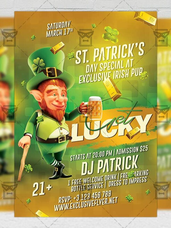 Download Get Lucky Night PSD Flyer Template Now