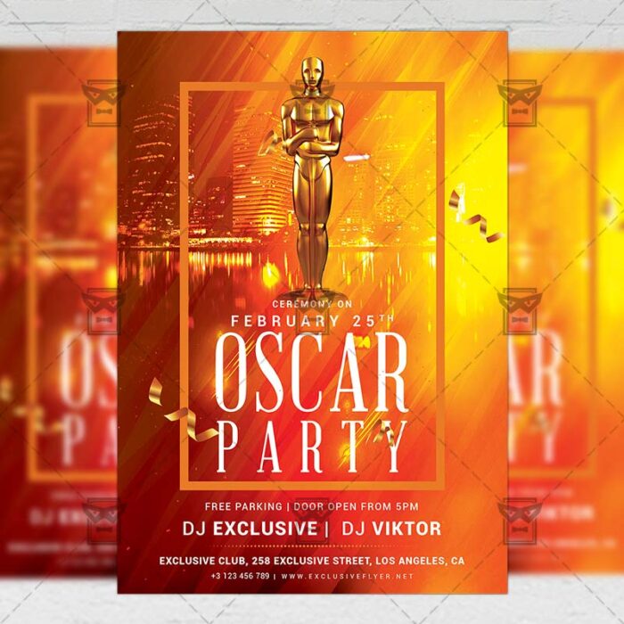 Oscar Party Flyer - Club A5 Template
