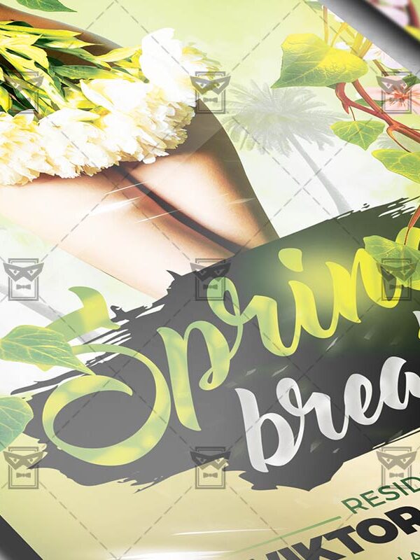 Download Spring Break Party Night PSD Flyer Template Now