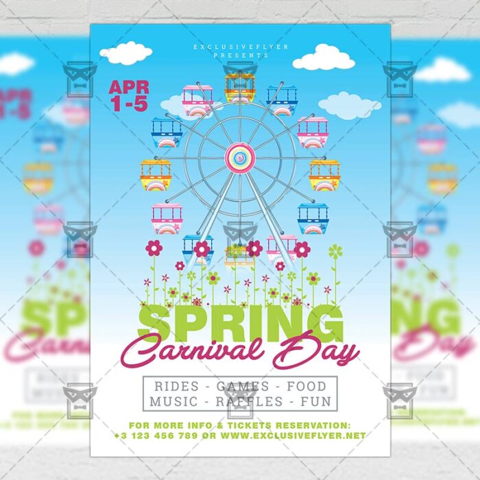 Download Spring Carnival Day PSD Flyer Template Now