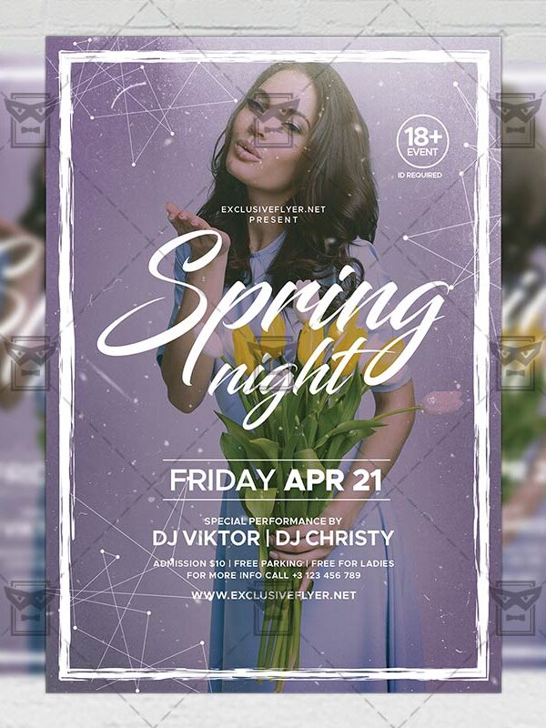 Download Spring Night PSD Flyer Template Now