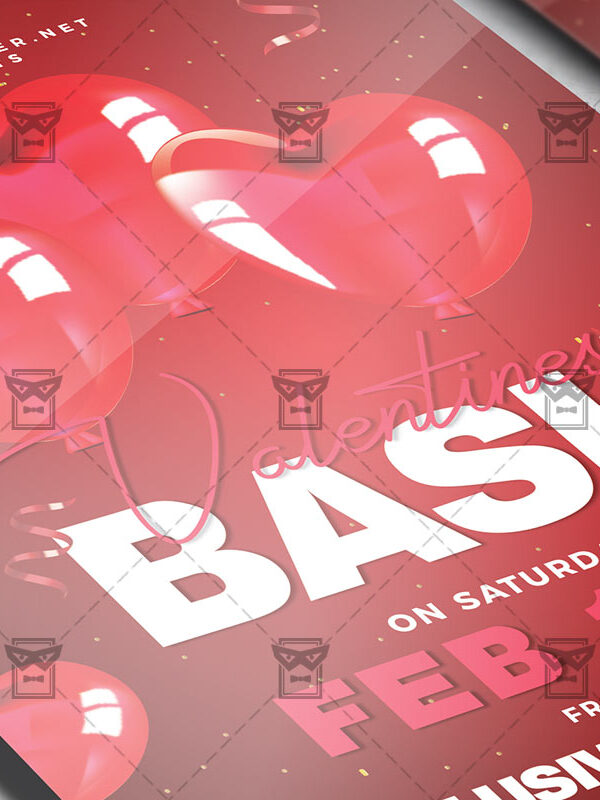 Download Valentines Bash PSD Flyer Template Now